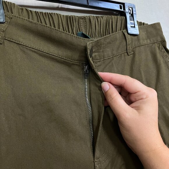 Wild Fable Women's Small Olive Mid-Rise Wide Leg Cargo Pants Elastic Waist - Picture 7 of 11